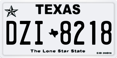 TX license plate DZI8218