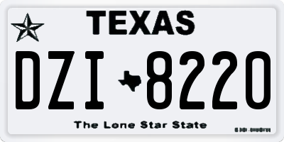 TX license plate DZI8220