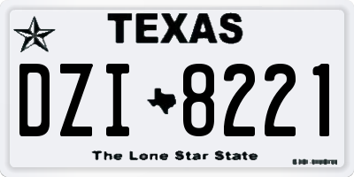 TX license plate DZI8221