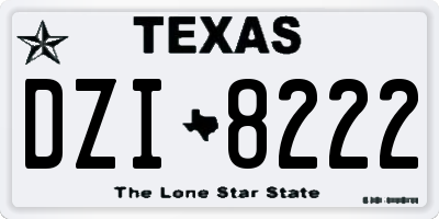 TX license plate DZI8222