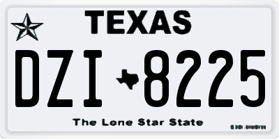 TX license plate DZI8225