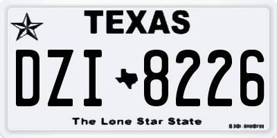 TX license plate DZI8226