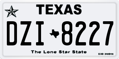 TX license plate DZI8227