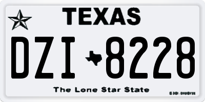 TX license plate DZI8228