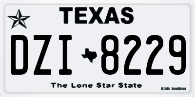 TX license plate DZI8229