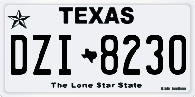 TX license plate DZI8230