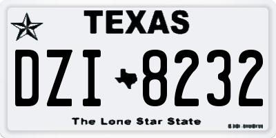 TX license plate DZI8232