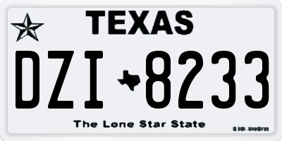 TX license plate DZI8233