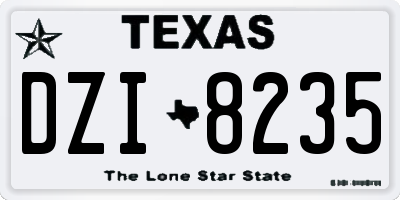 TX license plate DZI8235