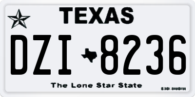 TX license plate DZI8236