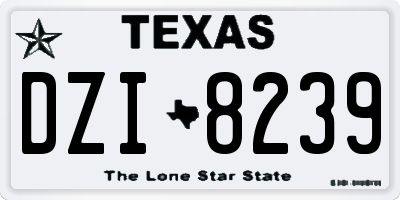 TX license plate DZI8239