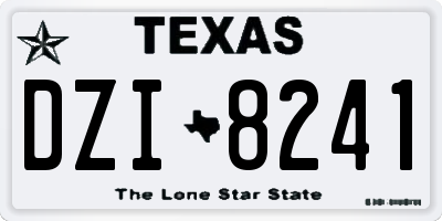 TX license plate DZI8241