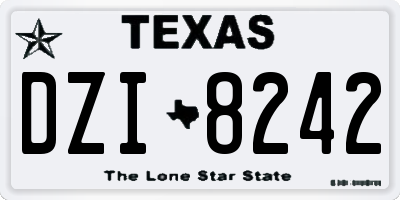 TX license plate DZI8242