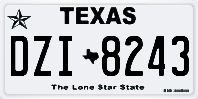 TX license plate DZI8243