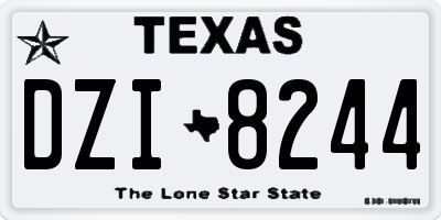 TX license plate DZI8244