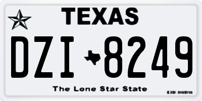 TX license plate DZI8249