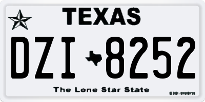 TX license plate DZI8252