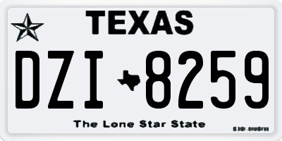 TX license plate DZI8259