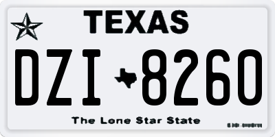 TX license plate DZI8260