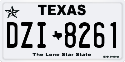 TX license plate DZI8261