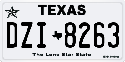 TX license plate DZI8263