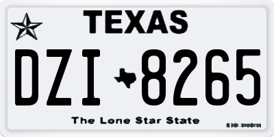 TX license plate DZI8265