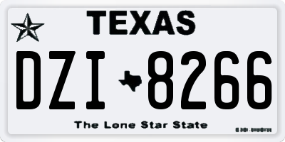 TX license plate DZI8266