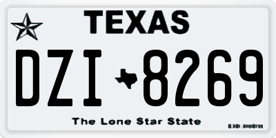 TX license plate DZI8269