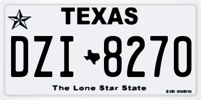 TX license plate DZI8270