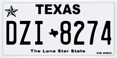TX license plate DZI8274