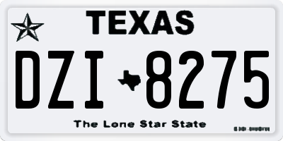 TX license plate DZI8275