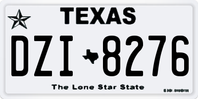 TX license plate DZI8276