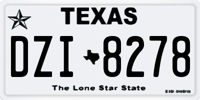 TX license plate DZI8278