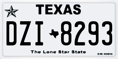 TX license plate DZI8293