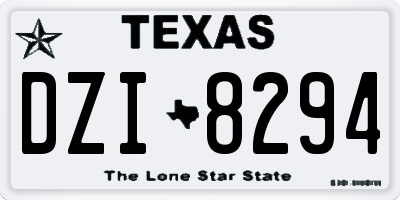 TX license plate DZI8294