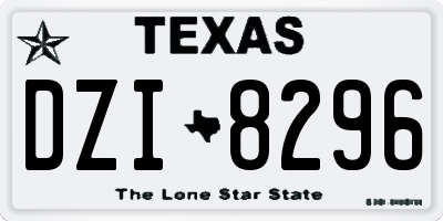TX license plate DZI8296