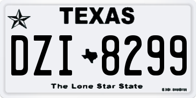 TX license plate DZI8299