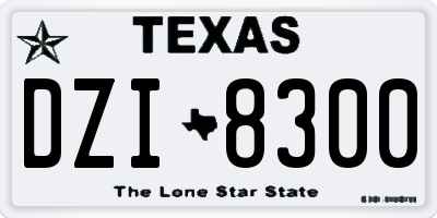 TX license plate DZI8300