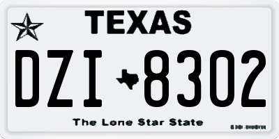 TX license plate DZI8302