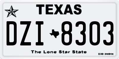 TX license plate DZI8303