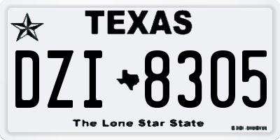 TX license plate DZI8305