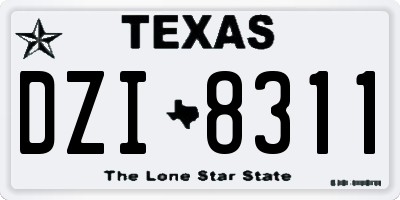 TX license plate DZI8311