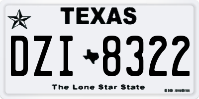 TX license plate DZI8322
