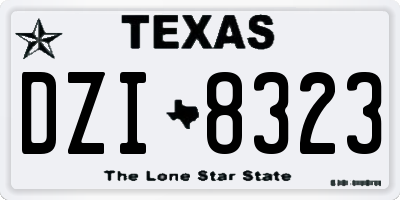 TX license plate DZI8323
