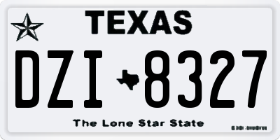 TX license plate DZI8327