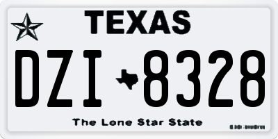 TX license plate DZI8328