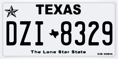 TX license plate DZI8329