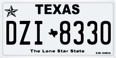 TX license plate DZI8330