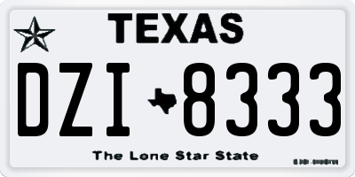TX license plate DZI8333