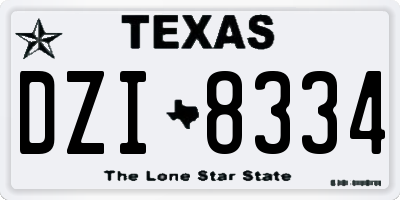 TX license plate DZI8334